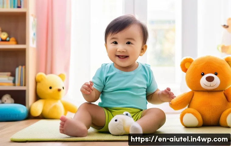 AI 하드웨어 가속기의 애플리케이션 영역 - **Prompt:** A toddler wearing a cute animal-themed diaper, sitting on a colorful playmat surrounded ...