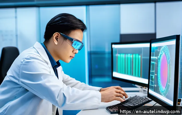 AI 하드웨어 가속기 개발 비용 분석 - A high-tech semiconductor research laboratory scene showing diverse engineers and scientists collabo...
