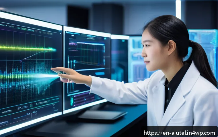 AI 하드웨어 가속기 구매 시 체크리스트 - A high-tech AI hardware lab showcasing a futuristic GPU and TPU setup on sleek workstations, with ho...